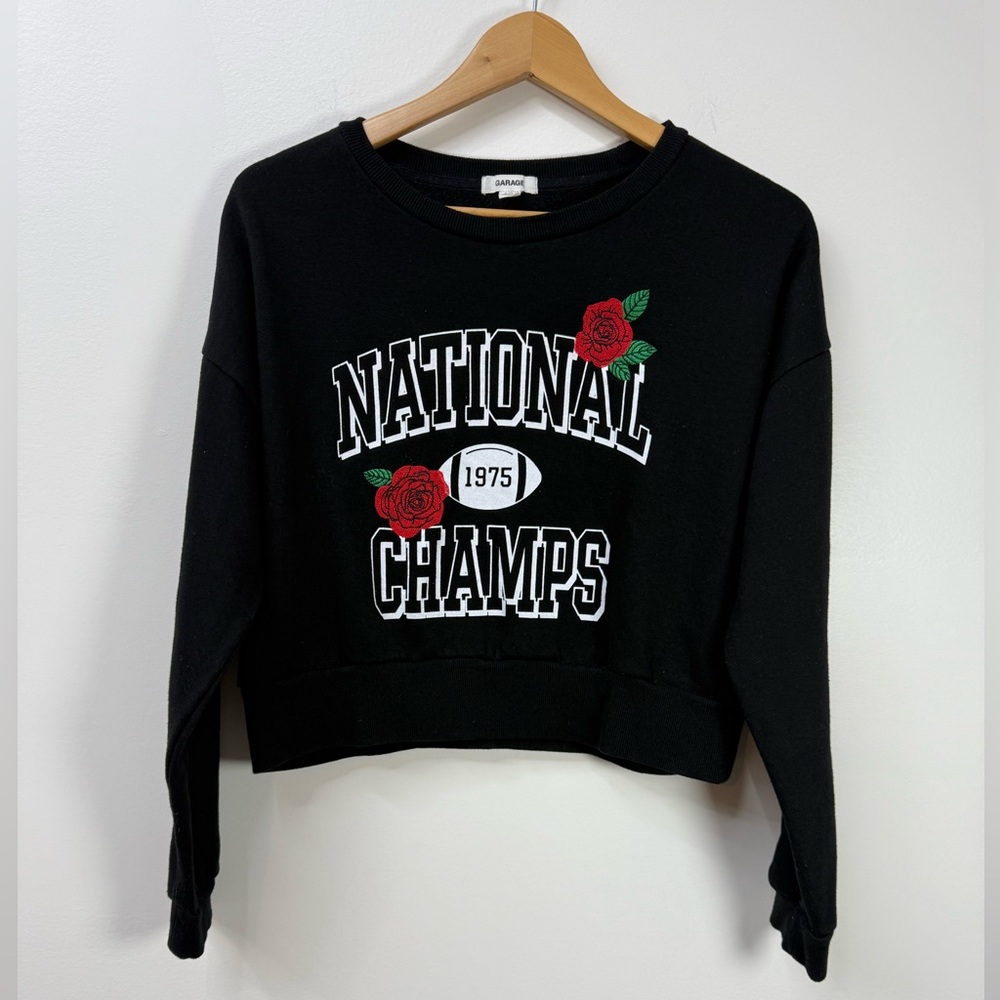 Garage Women’s Cropped Sweatshirt size L - Picture 2 of 8
